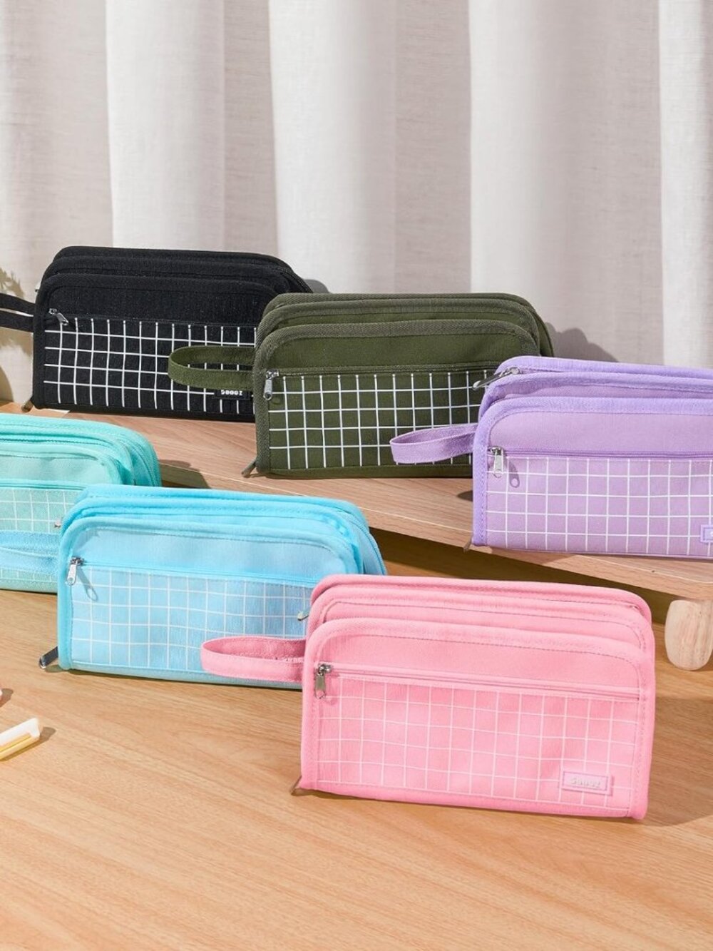 Large Pencil Case, Big Capacity Pencil Pouch Pen Bag with 3 Compartment, Portabl - Picture 3 of 8